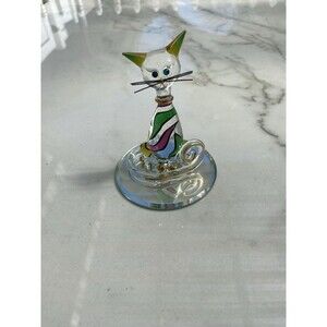 Glass Baron Crystal Cool Cat S4 125 Real 22 KT Gold with Swarovski Elements